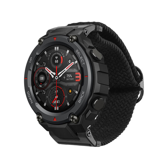 kwmobile Armband kompatibel mit Huami Amazfit T-Rex / T-Rex Pro - Nylon Fitnesstracker Sportarmband Band in Schwarz - Innenmaße von Schwarz  