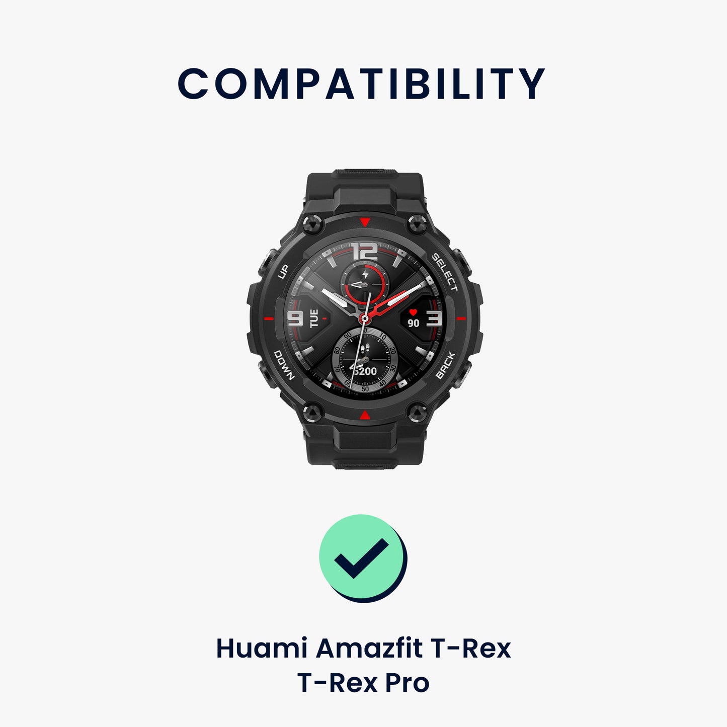 kwmobile Silicone Watch Strap for Huami Amazfit T-Rex / T-Rex Pro Band - Replacement Band for Fitness Tracker - Smartwatch Replacement Strap