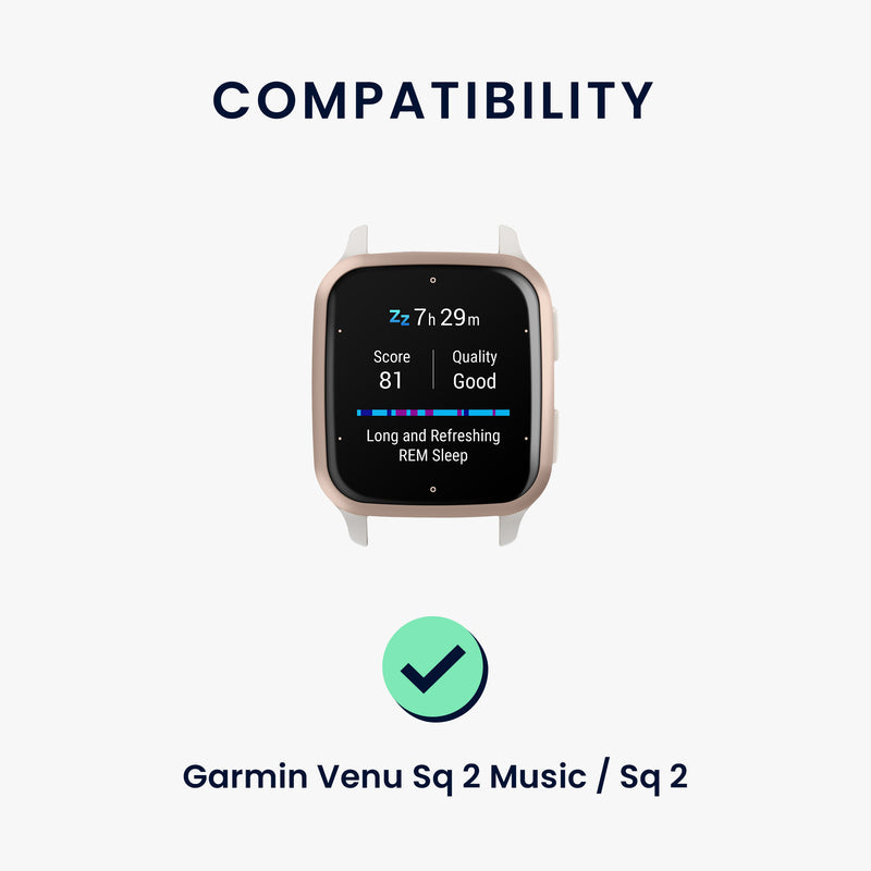 kwmobile Silicone Watch Strap for Garmin Venu Sq 2 Music / Sq 2 / Vivoactive 6 / Vivoactive 5 Bracelet Replacement Strap for Fitness Tracker Changing Strap Smartwatch