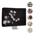 kwmobile Leinen Hülle kompatibel mit 24-26" Monitor - Schutzhülle Staubschutz Abdeckhaube für PC Bildschirm - Computer Screen Cover Staubhaube Haube - Travel Schriftzug Schwarz  [dsg08]