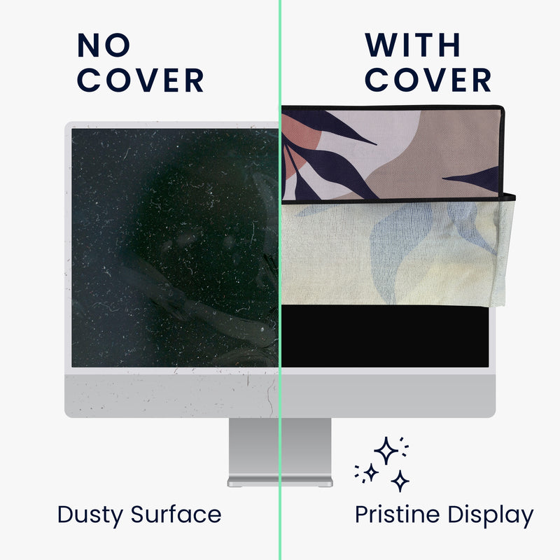 kwmobile Cover Compatible with 24-26" Monitor Protective Cover Dust Cover Hood for PC Screen Computer Screen Cover Dust Hood
