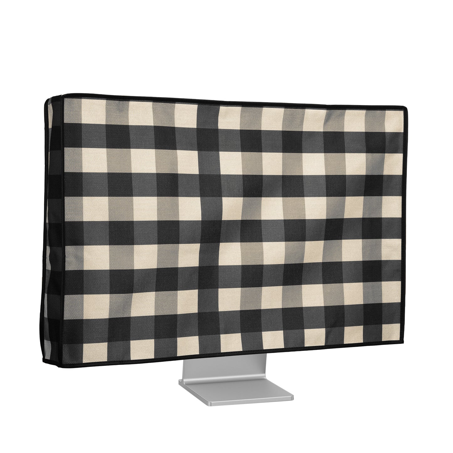 kwmobile Cover compatible with 27-28" Monitor - Protective Cover Dust Cover Hood for PC Screen - Computer Screen Cover Dust Hood - Plants and Shapes