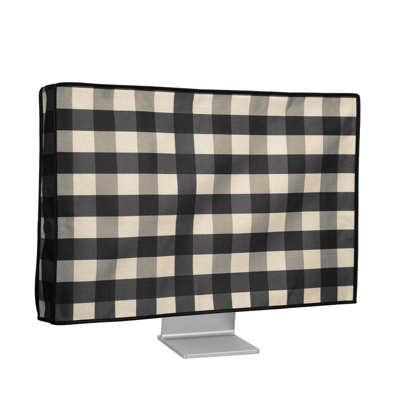 kwmobile Cover compatible with 27-28" Monitor - Protective Cover Dust Cover Hood for PC Screen - Computer Screen Cover Dust Hood - Plants and Shapes