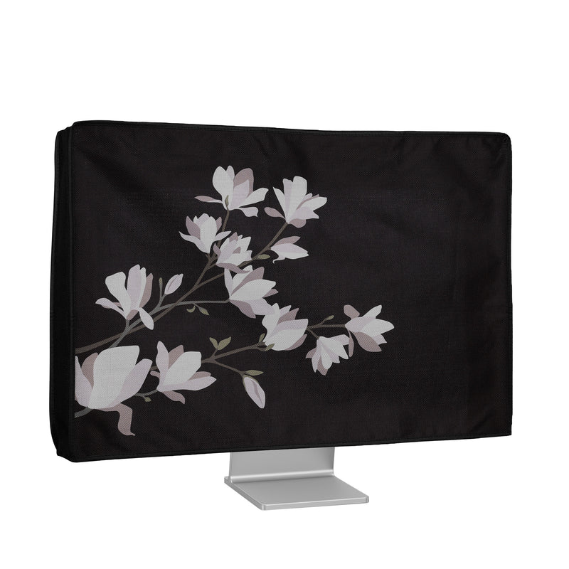 kwmobile Cover compatible with 27-28" Monitor - Protective Cover Dust Cover Hood for PC Screen - Computer Screen Cover Dust Hood - Plants and Shapes