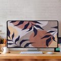 kwmobile Cover compatible with 27-28" Monitor - Protective Cover Dust Cover Hood for PC Screen - Computer Screen Cover Dust Hood - Plants and Shapes