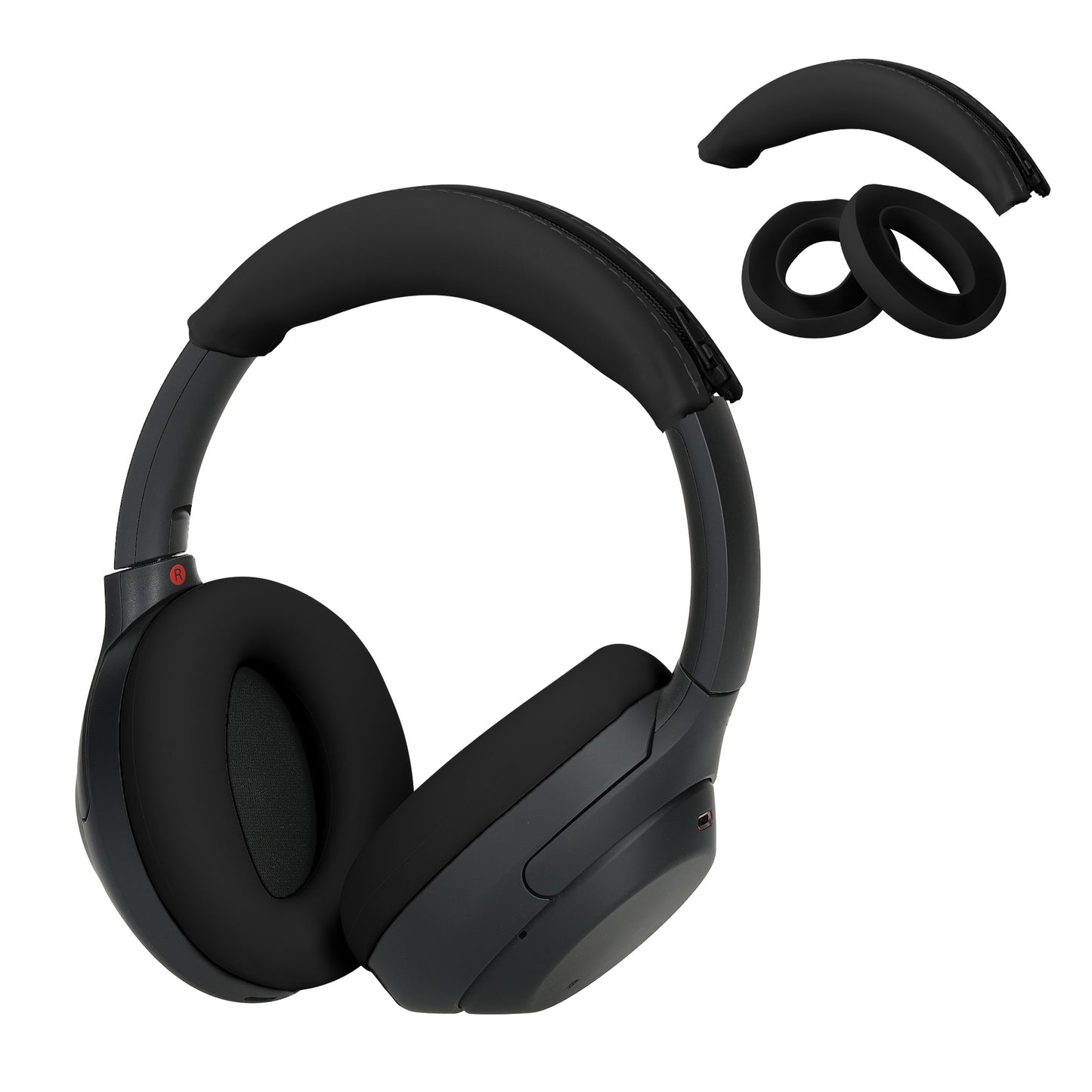 kwmobile Headband Cover Earpad Set compatible with Sony WH-1000XM4 / WH-1000XM3 Headband Case Headphone Replacement Pads Protection