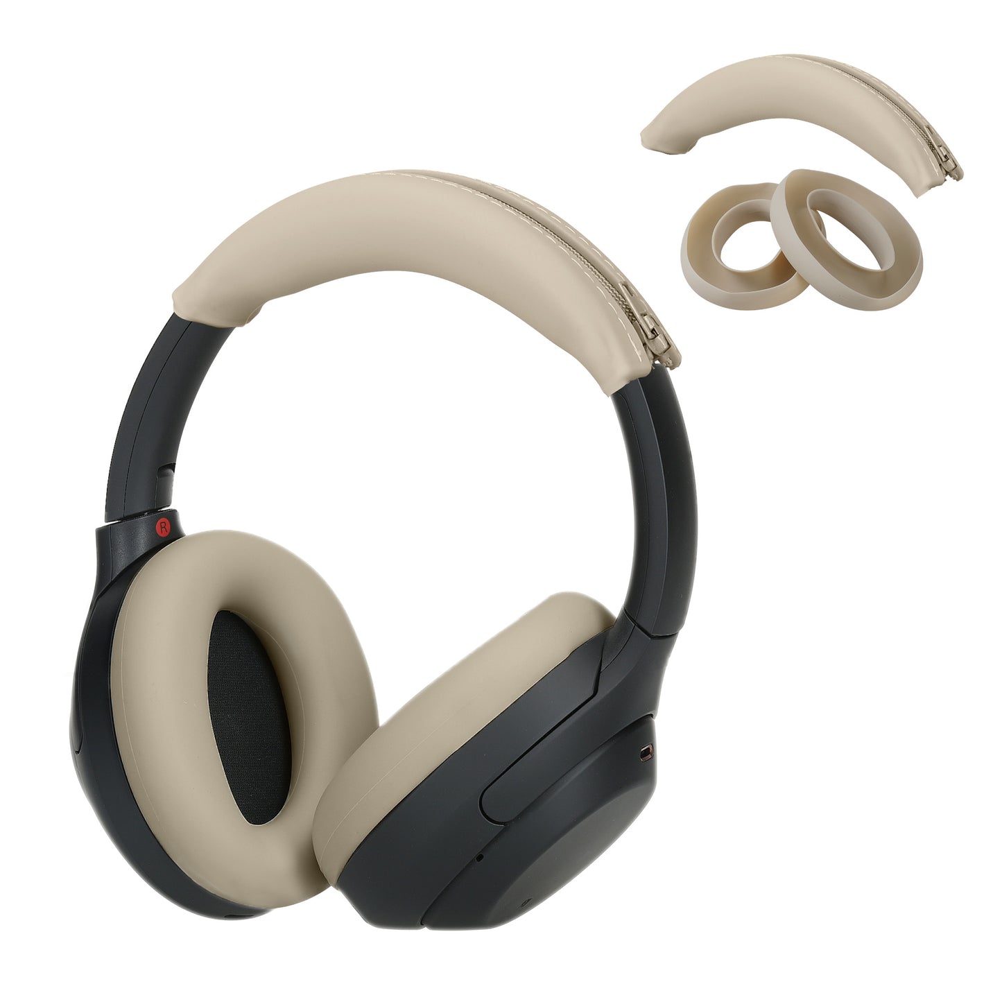 kwmobile Headband Cover Earpad Set compatible with Sony WH-1000XM4 / WH-1000XM3 Headband Case Headphone Replacement Pads Protection