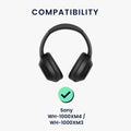 kwmobile Headband Cover Earpad Set compatible with Sony WH-1000XM4 / WH-1000XM3 Headband Case Headphone Replacement Pads Protection