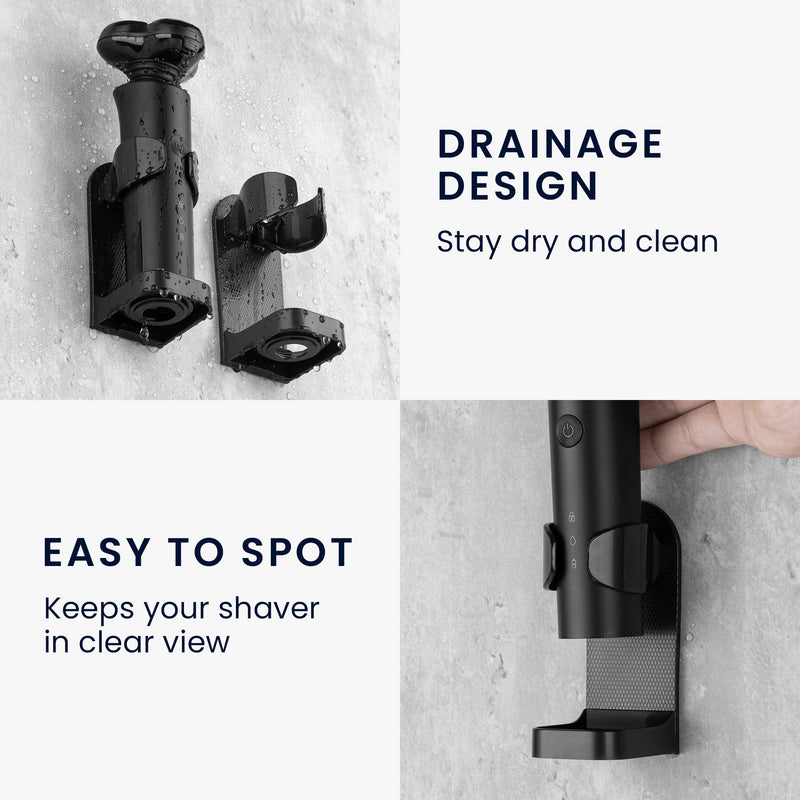 kwmobile Holder for Electric Shaver made of robust ABS Bathroom Organizer for Electric Shavers Toothbrushes Toothpaste Soap Dispensers Wall Mount Storage Holder
