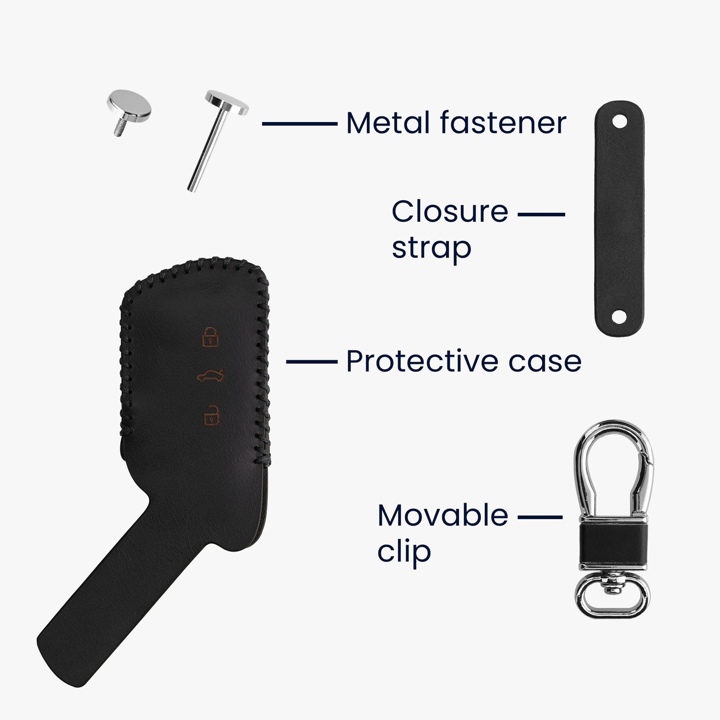 Case for VW Golf 8 3-button car key