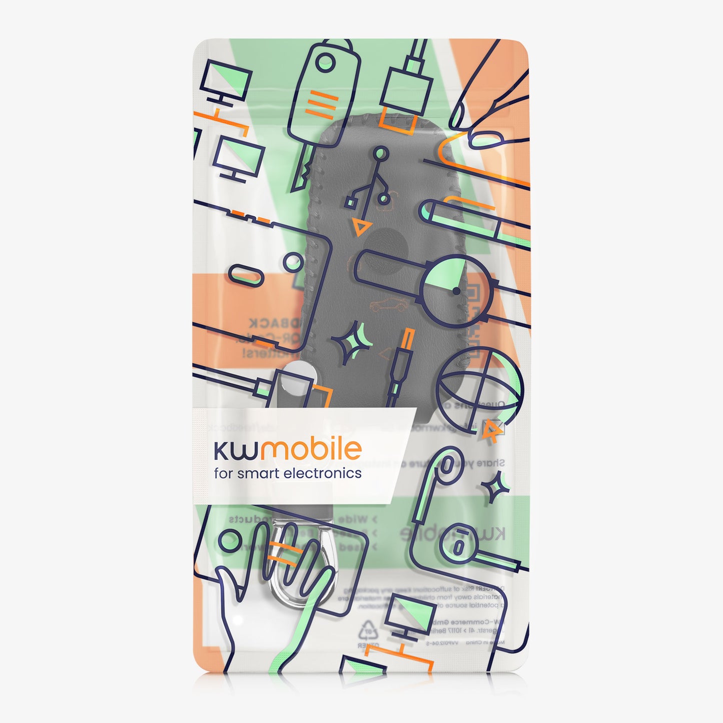 kwmobile Car Key Cover compatible with BMW 3-Button Smart Key (Keyless Go Only) Key Cover - Key Fob Case