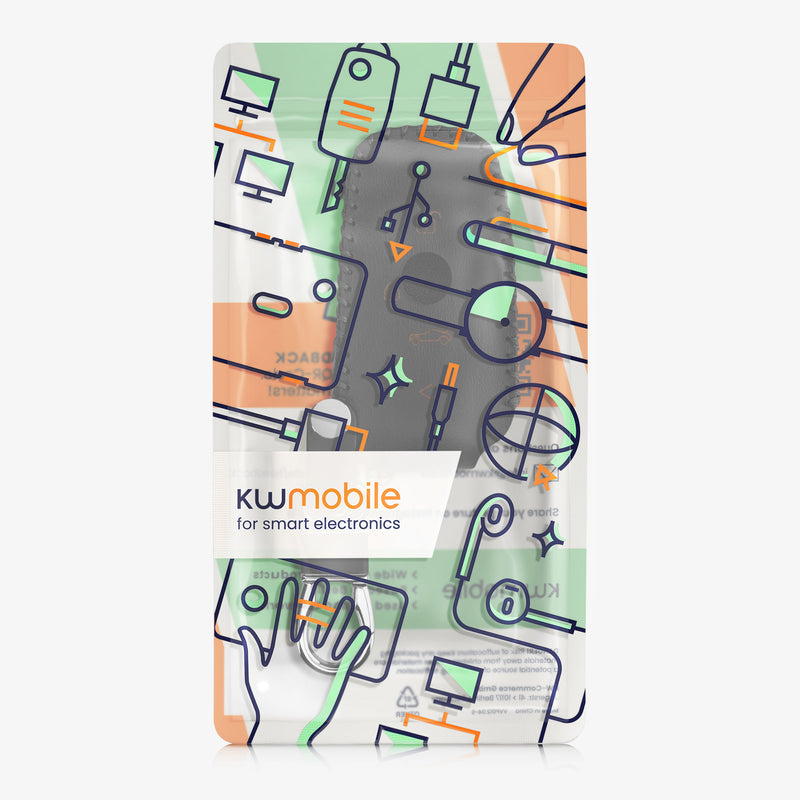 kwmobile Car Key Cover compatible with BMW 3-Button Smart Key (Keyless Go Only) Key Cover - Key Fob Case