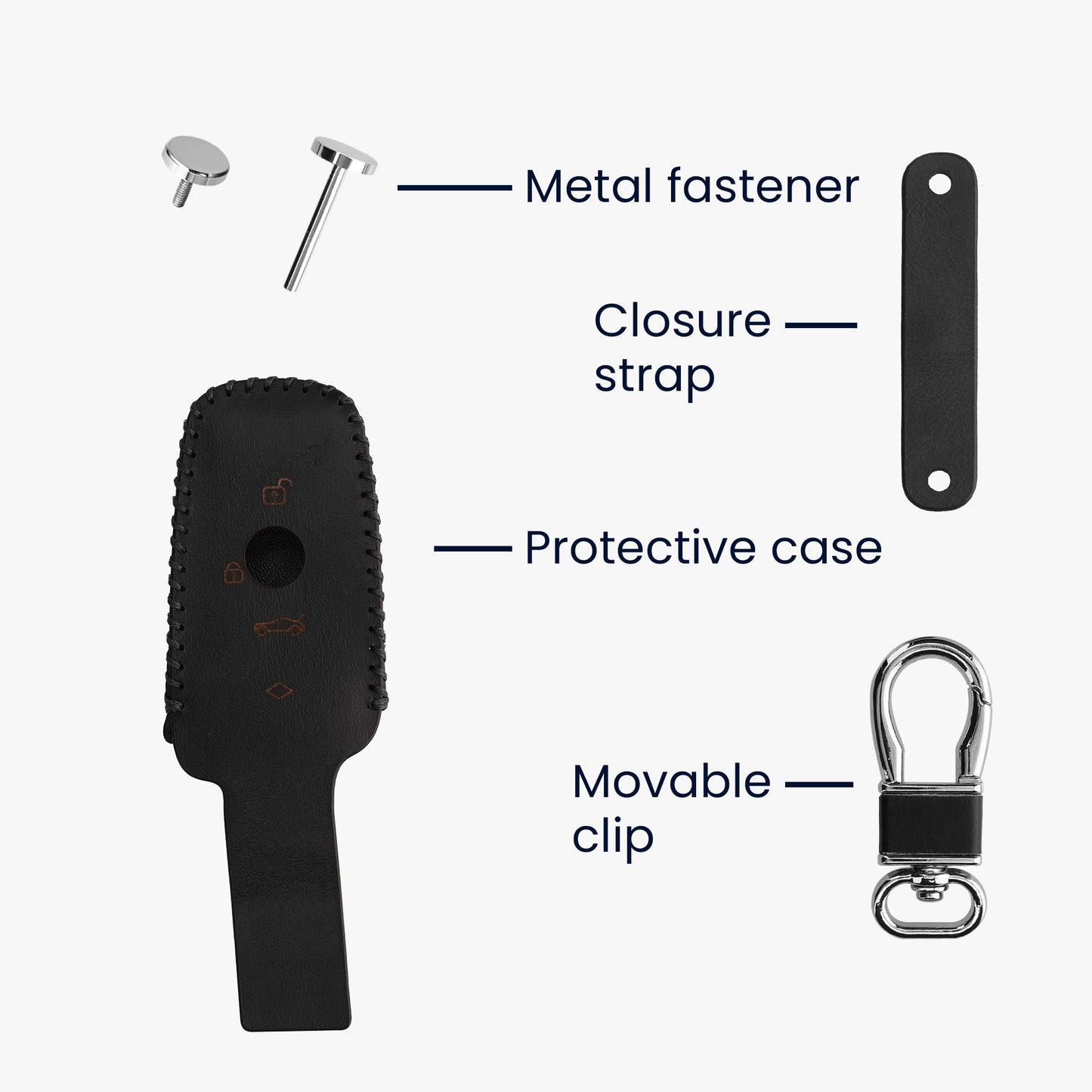 kwmobile Car Key Cover compatible with BMW 3-Button Smart Key (Keyless Go Only) Key Cover - Key Fob Case