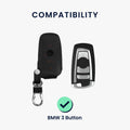 kwmobile Car Key Cover compatible with BMW 3-Button Smart Key (Keyless Go Only) Key Cover - Key Fob Case