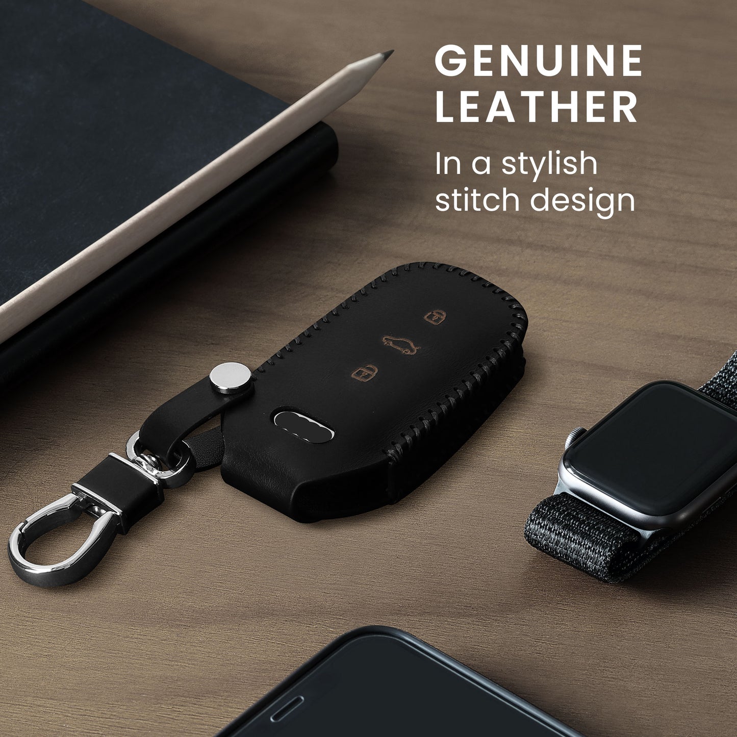 kwmobile Car Key Fob Cover Compatible with Audi 3-Button Keyless Remote Key Case Protector