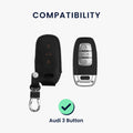 kwmobile Car Key Fob Cover Compatible with Audi 3-Button Keyless Remote Key Case Protector