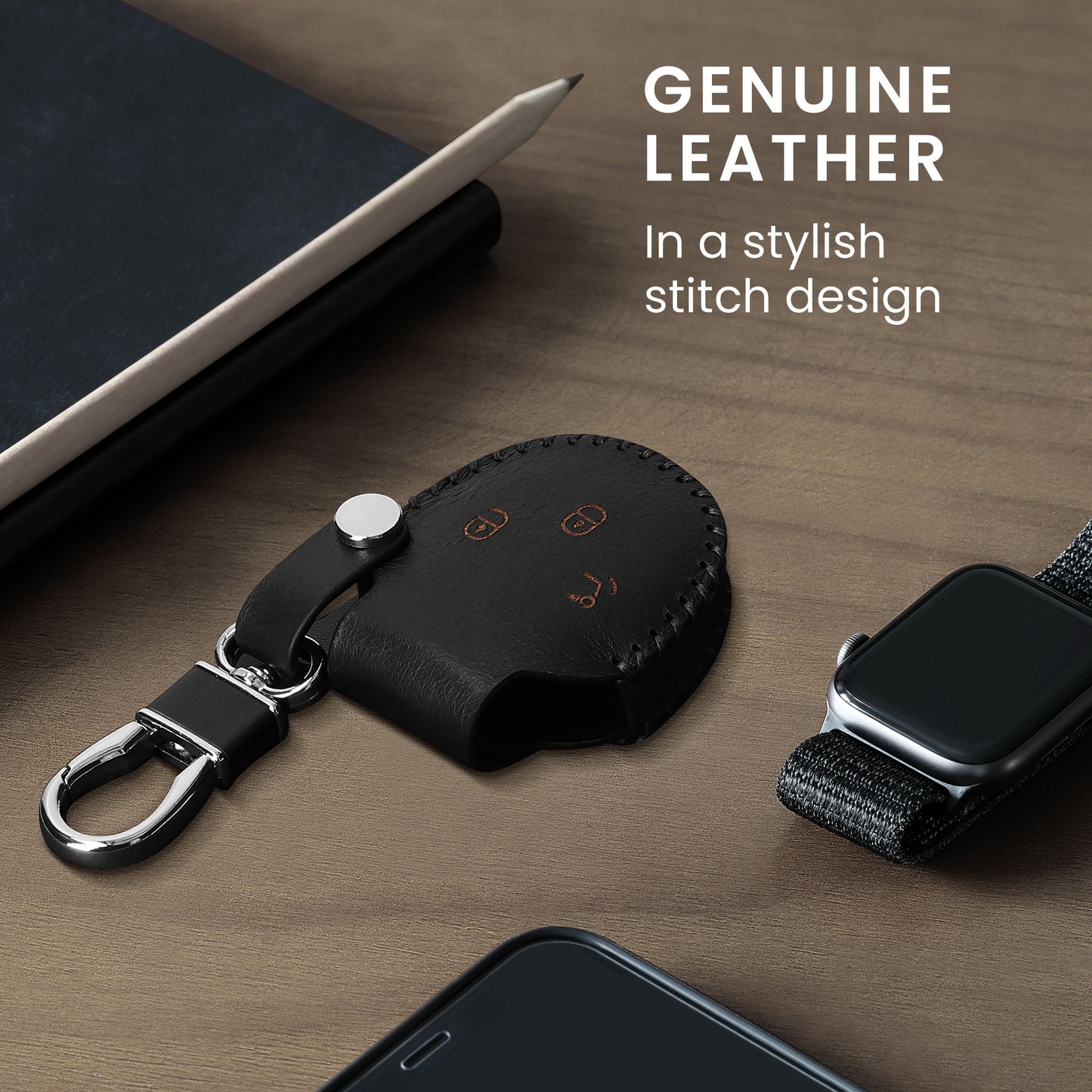 kwmobile Car Key Cover Compatible with Smart 3-Button Remote Car Key Key Case Bag