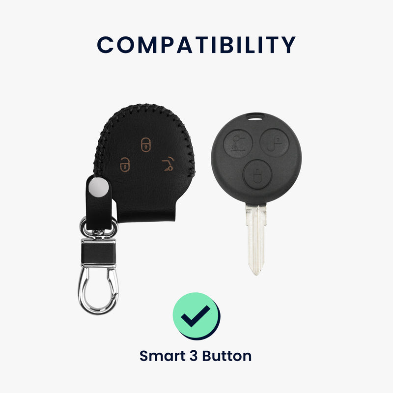 kwmobile Car Key Cover Compatible with Smart 3-Button Remote Car Key Key Case Bag