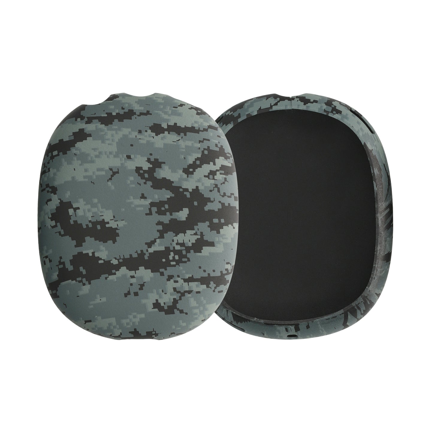 kwmobile Case kompatibel mit Apple AirPods Max Hülle -Kopfhörer Cover - weiche Silikon Tasche Dunkelgrau Schwarz Hellgrau Camouflage Dunkelgrau  [dsg01]