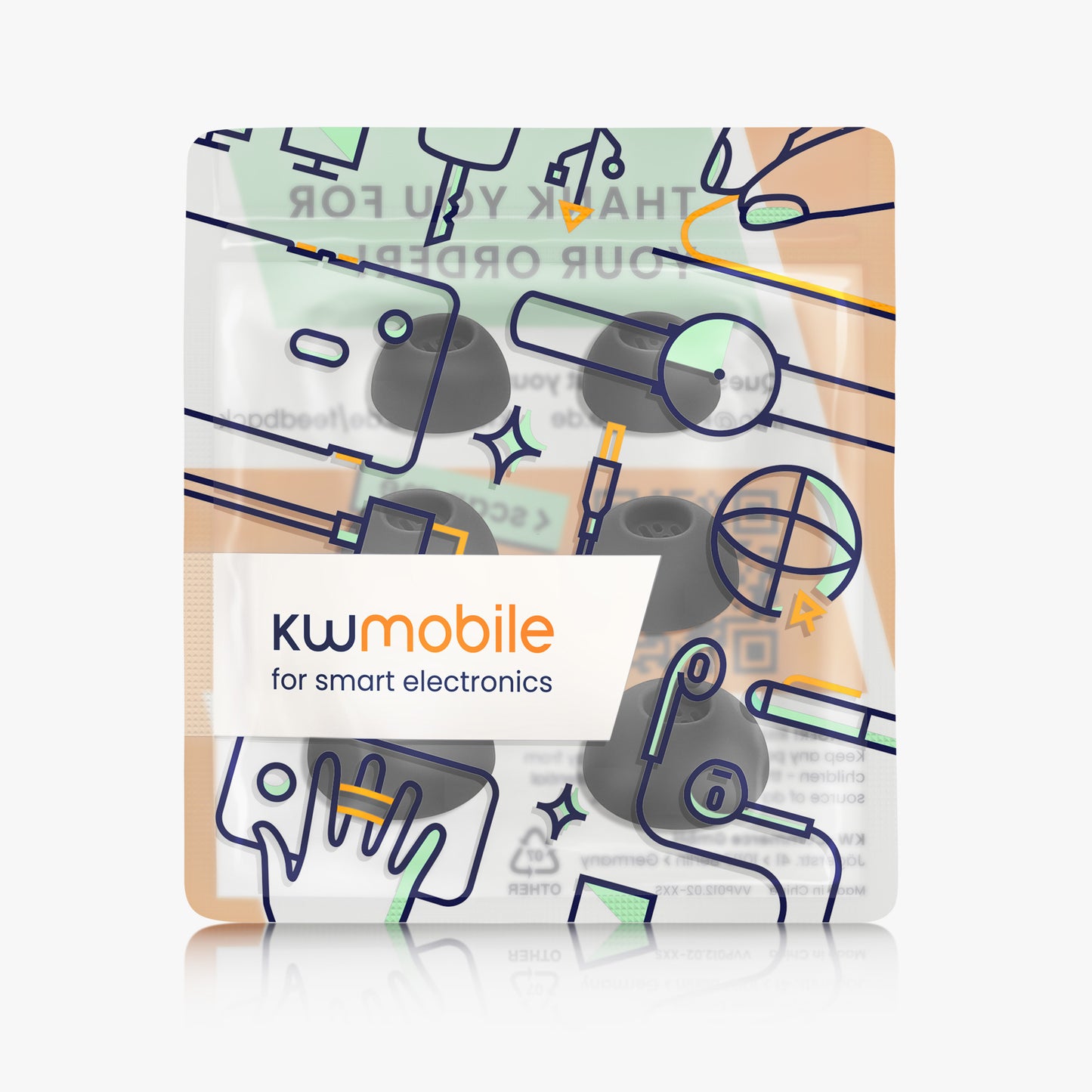 kwmobile Replacement Ear Pads Compatible with Oneplus Buds Pro 2 Ear Cushions In-Ear Headphones Pads