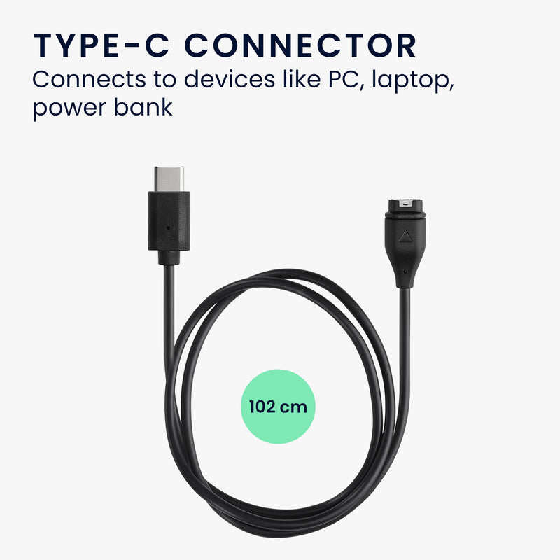 kwmobile USB C Charging Cable Compatible with Garmin Forerunner 265 / 265S / 965 / Forerunner 970 / 165 / 570 Cable Charger Smart Watch Type C Replacement Cable Fitness Tracker Charging Cable