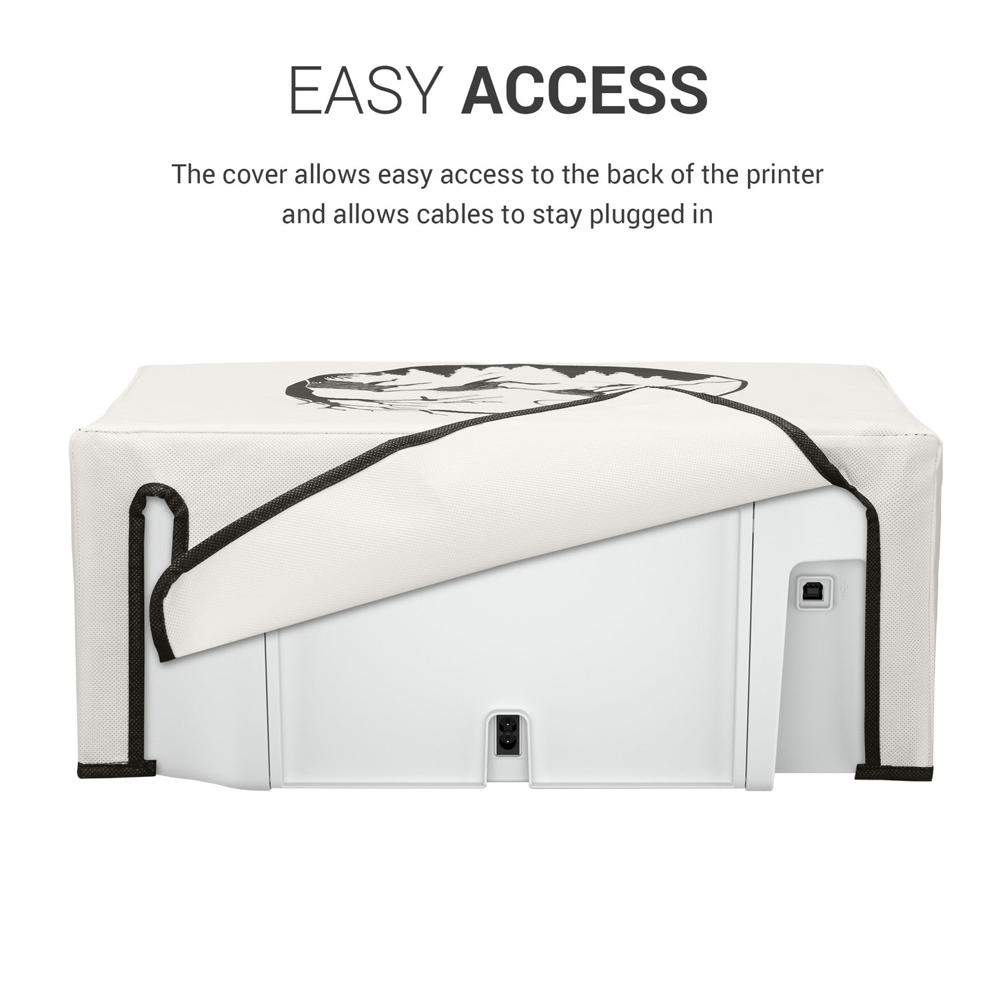 kwmobile Cover compatible with HP DeskJet 2755e / DeskJet 2720e / 2710e / 2820e / 2721e - Bag Case Printer - Dust Cover Protective Hood Protective Cover