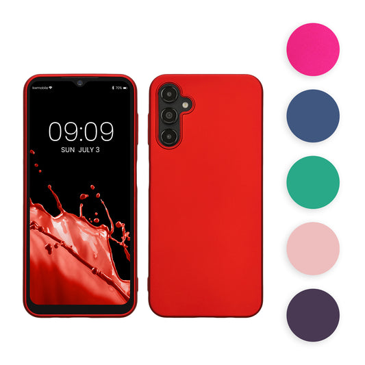 kwmobile Case kompatibel mit Samsung Galaxy A14 5G Hülle - Schutzhülle aus Silikon metallisch schimmernd - Handyhülle Metallic Pink Metallic Pink  