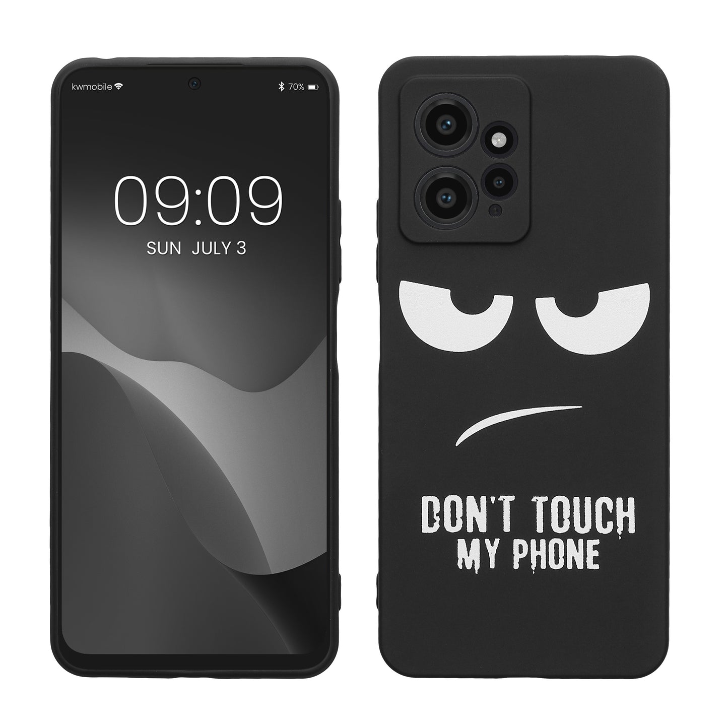 kwmobile Case Compatible with Xiaomi Redmi Note 12 (4G) - Silicone Phone Case - Don't touch my Phone