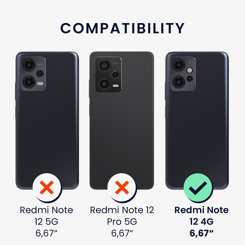 kwmobile Case Compatible with Xiaomi Redmi Note 12 (4G) Case - Phone Cover - TPU Phone Case Compass Vintage