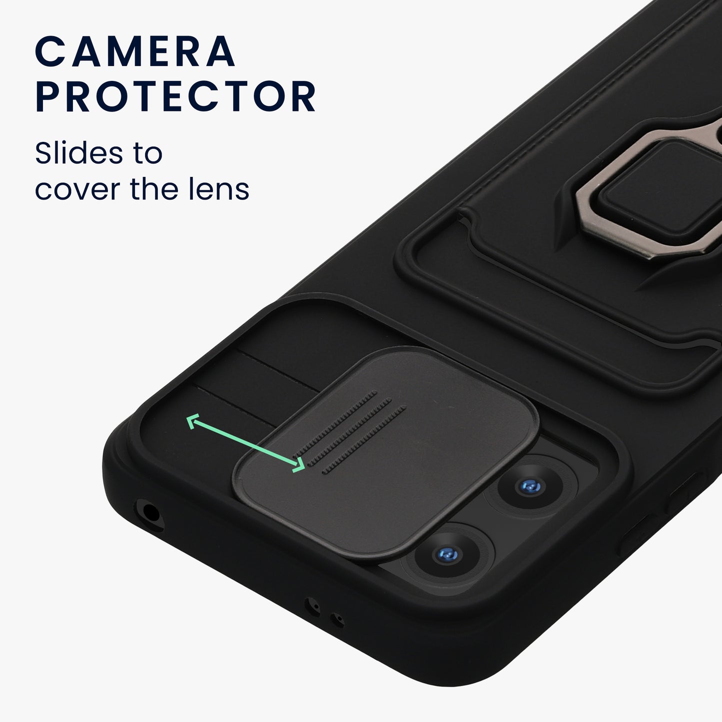Phone case with camera protection and card slot