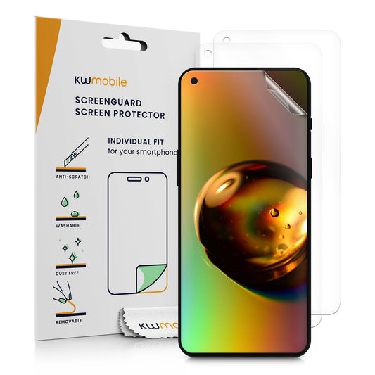 kwmobile 3x Displayschutzfolie kompatibel mit OnePlus Nord 2T 5G Folie - klare Schutzfolien Set in transparent Transparent  