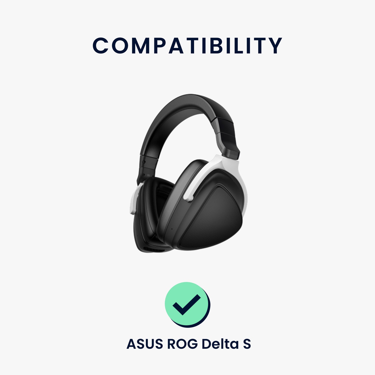 kwmobile Ear Pads for ASUS ROG Delta S Headphones Replacement Parts Over-Ear Headphones