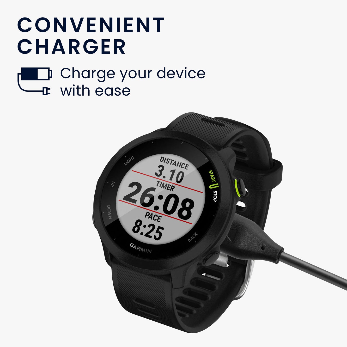kwmobile USB C Charging Cable compatible with Garmin Forerunner 55 Cable Charger Smart Watch Replacement Cable Fitness Tracker Charging Cable