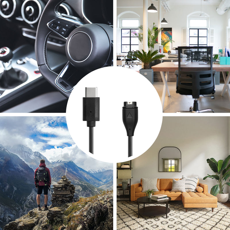kwmobile USB C Charging Cable compatible with Garmin Forerunner 55 Cable Charger Smart Watch Replacement Cable Fitness Tracker Charging Cable