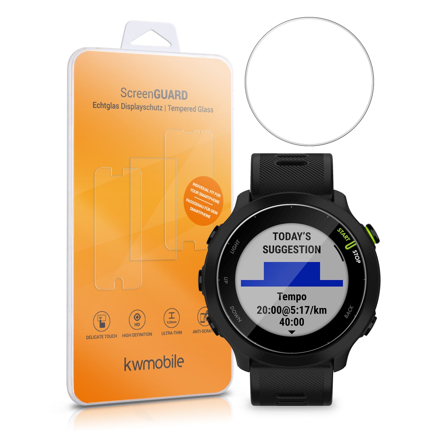 Tempered Glass Screen Protector for Garmin Forerunner 55