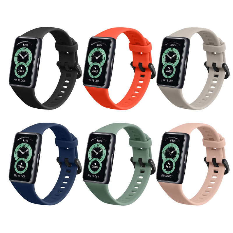kwmobile Sport Strap compatible with Huawei Band 6 & 6 Pro / Honor Band 7 & 6 Band Large Set Smartwatch Strap in Various Colors