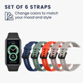 kwmobile Sport Strap compatible with Huawei Band 6 & 6 Pro / Honor Band 7 & 6 Band Large Set Smartwatch Strap in Various Colors