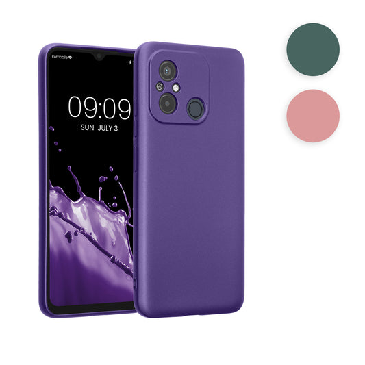 kwmobile Handyhülle kompatibel mit Xiaomi Redmi 12C Hülle - weiche Silikon Case metallisch schimmernd in Metallic Rosegold Metallic Rosegold  