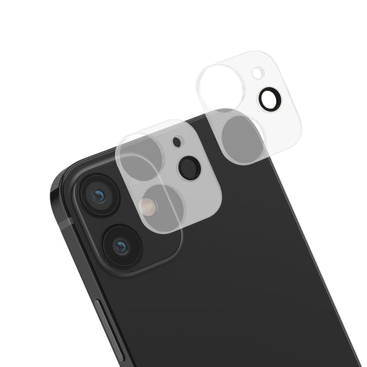 kwmobile 2x Echtglas Handy Kameraschutz kompatibel mit Apple iPhone 12 - Transparentes Schutzglas Set für Smartphone Kamera - gehärtetes Glas Kamera 2er Set Transparent  
