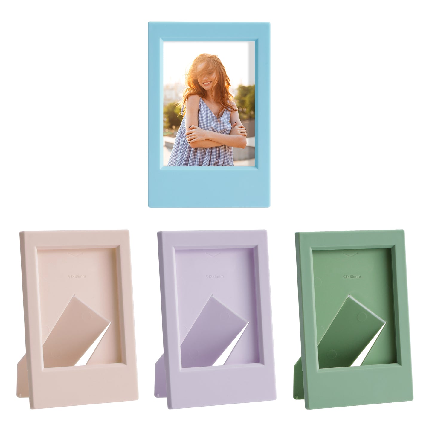 kwmobile Mini Picture Frame Set - Photo Frames for Instant Camera Photos - Plastic Picture Frames with Stand Function