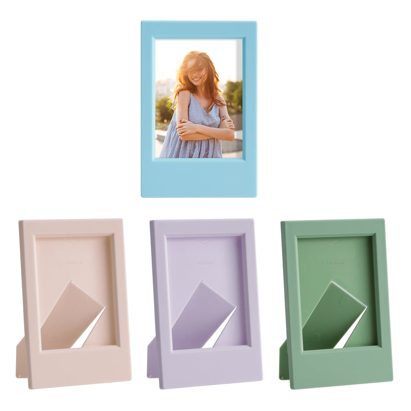 kwmobile Mini Picture Frame Set - Photo Frames for Instant Camera Photos - Plastic Picture Frames with Stand Function