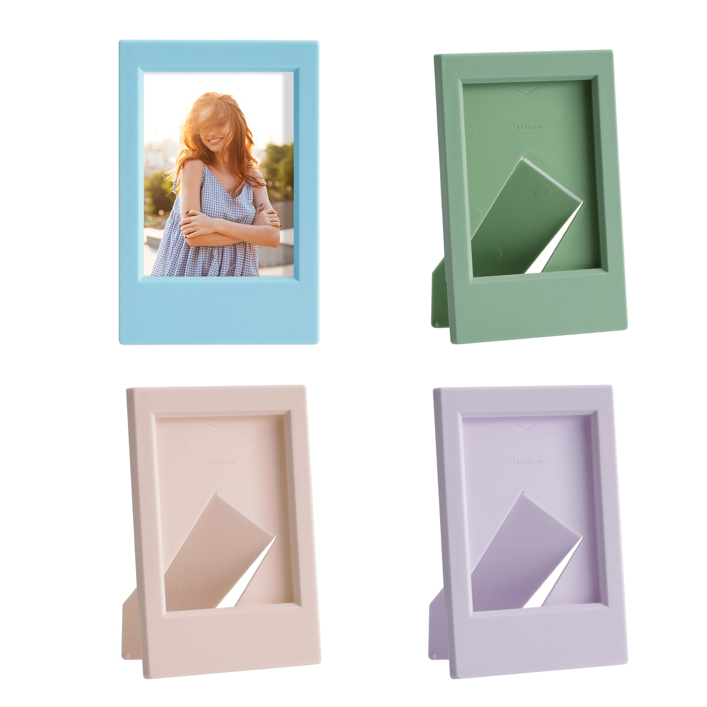 kwmobile Mini Picture Frame Set - Photo Frames for Instant Camera Photos - Plastic Picture Frames with Stand Function