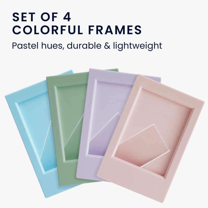 kwmobile Mini Picture Frame Set - Photo Frames for Instant Camera Photos - Plastic Picture Frames with Stand Function