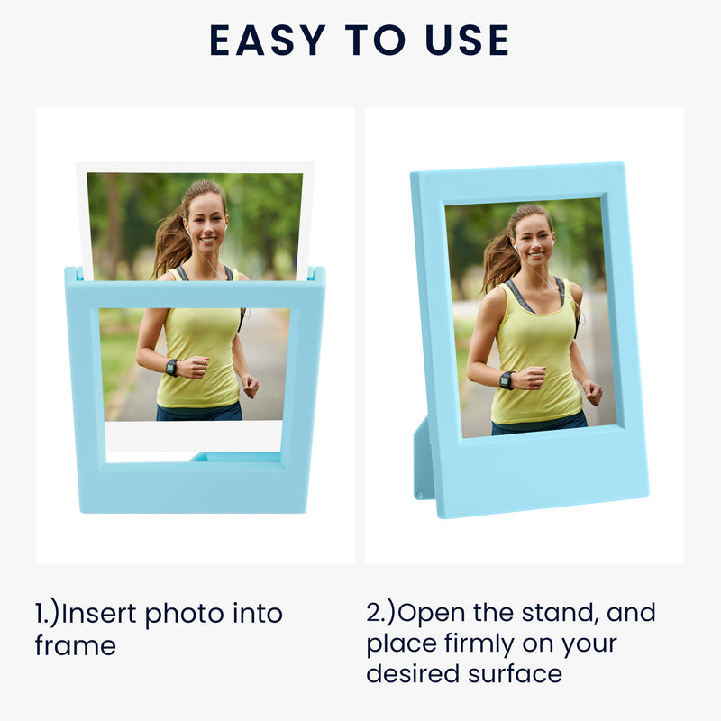 kwmobile Mini Picture Frame Set - Photo Frames for Instant Camera Photos - Plastic Picture Frames with Stand Function