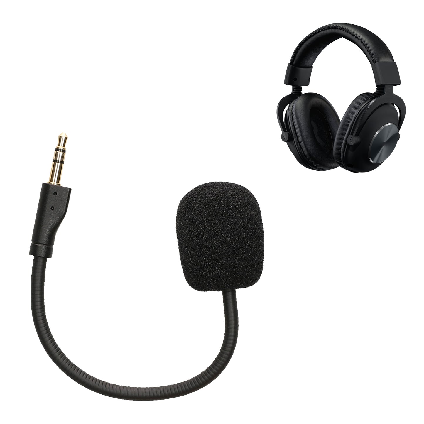 kwmobile Replacement Headphone Microphone compatible with Logitech G Pro X Headset - Gaming Headphones Microphone with 3.5mm Jack