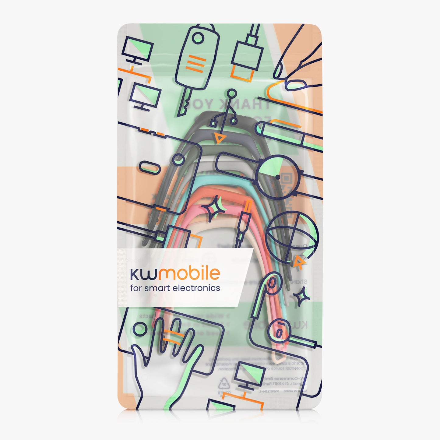 kwmobile Sports Strap compatible with Oppo Band Smartwatch Bracelet Large Set