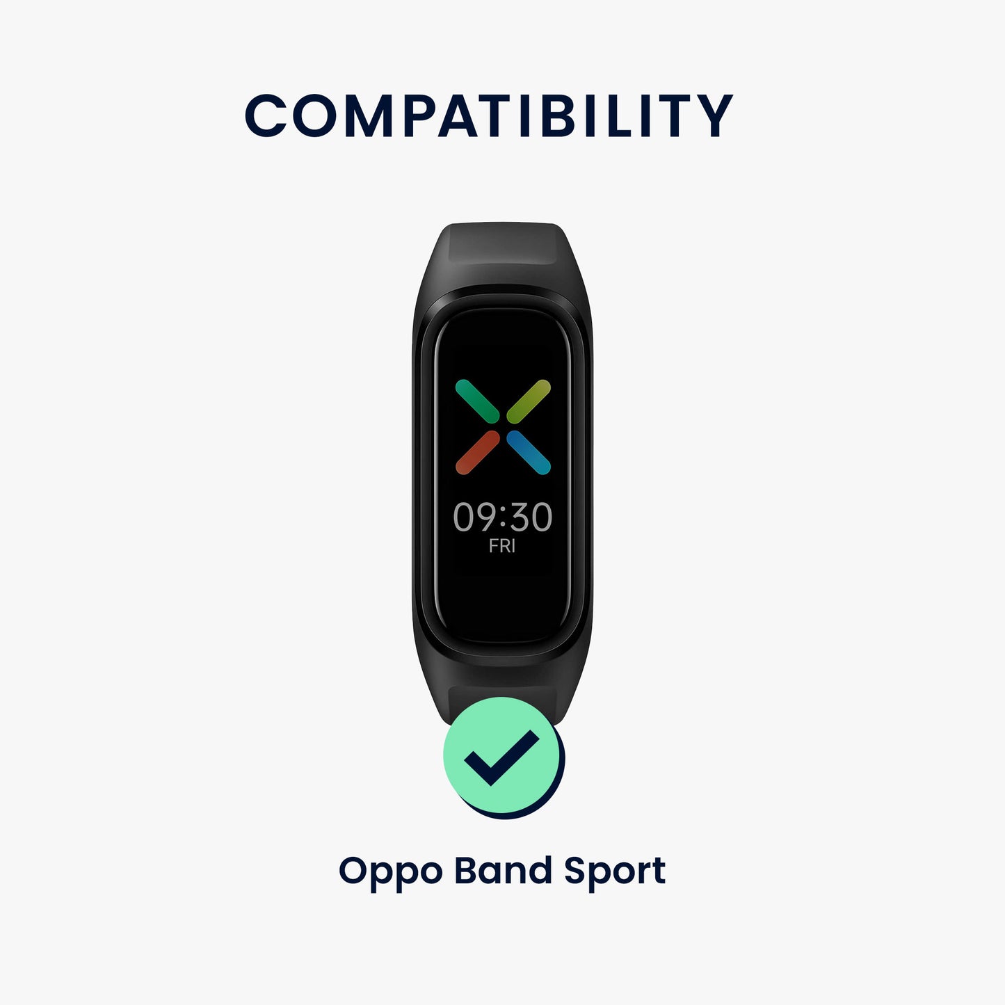 kwmobile Sports Strap compatible with Oppo Band Smartwatch Bracelet Large Set