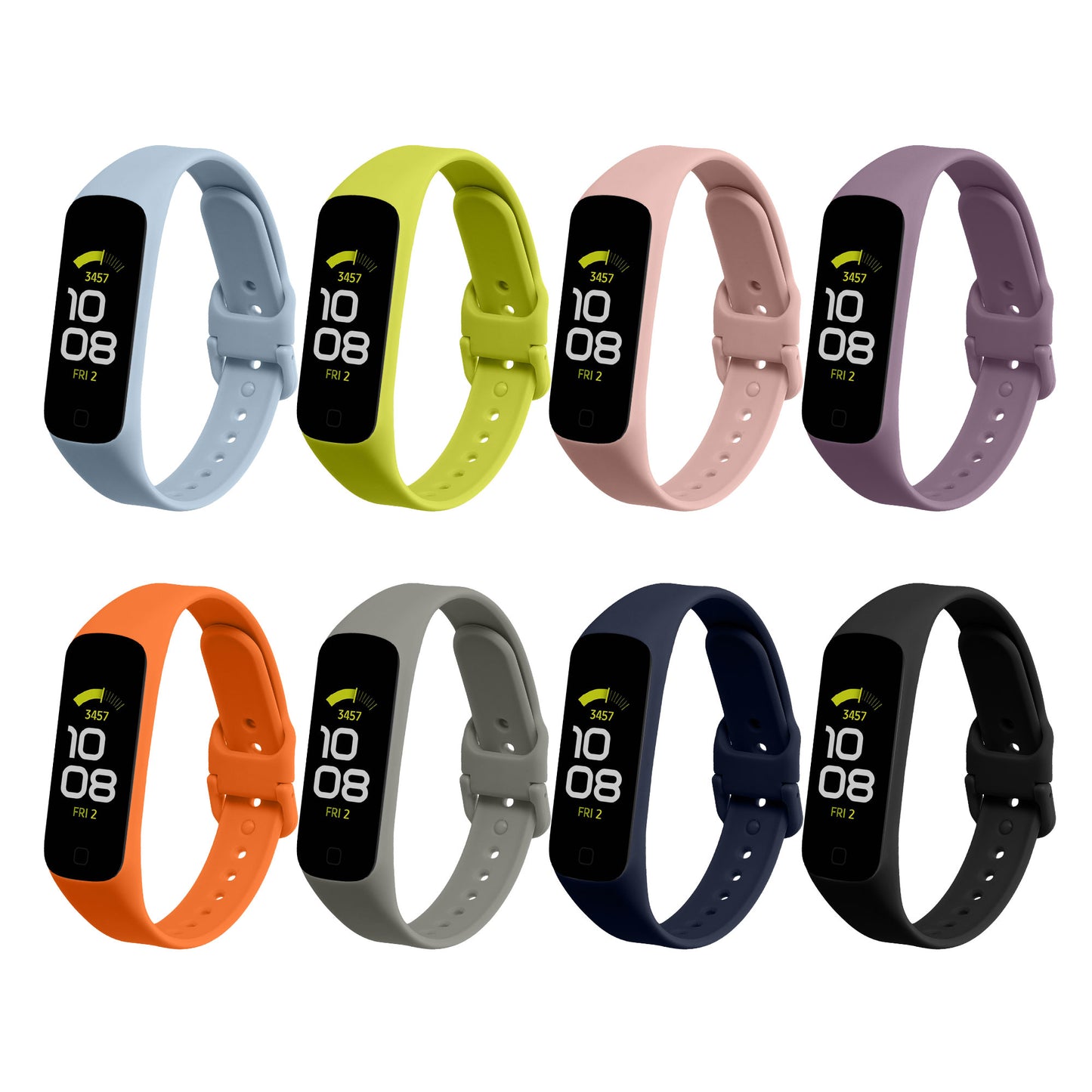 kwmobile Sports Armband compatible with Samsung Galaxy Fit 2 Strap Large Set Smartwatch Band