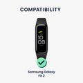 kwmobile Sports Armband compatible with Samsung Galaxy Fit 2 Strap Large Set Smartwatch Band