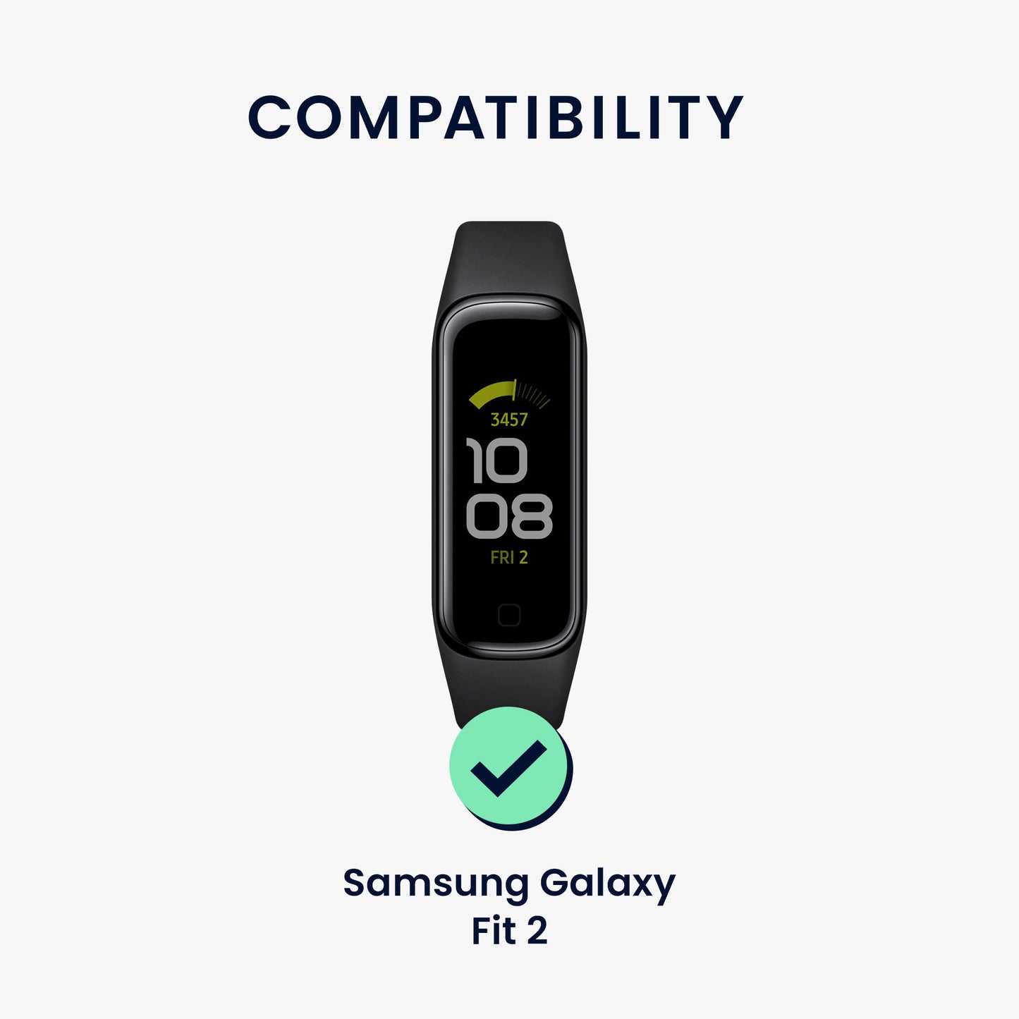 kwmobile Sports Armband compatible with Samsung Galaxy Fit 2 Strap Large Set Smartwatch Band